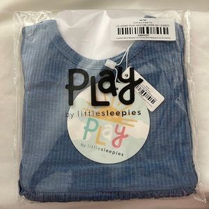 Little Sleepies Heather Blue Ribbed Twirl Dress with Bodysuit NIB